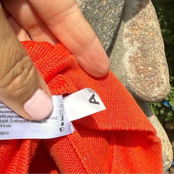 Eileen Fisher Petite Large Orange Knit Top - Picture 4 of 5